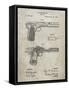 PP894-Sandstone J.M. Browning Pistol Patent Poster-Cole Borders-Framed Stretched Canvas