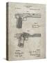 PP894-Sandstone J.M. Browning Pistol Patent Poster-Cole Borders-Stretched Canvas