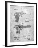 PP894-Slate J.M. Browning Pistol Patent Poster-Cole Borders-Framed Giclee Print
