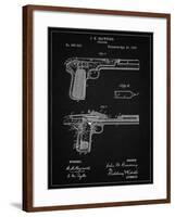 PP894-Vintage Black J.M. Browning Pistol Patent Poster-Cole Borders-Framed Giclee Print