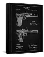 PP894-Vintage Black J.M. Browning Pistol Patent Poster-Cole Borders-Framed Stretched Canvas