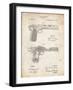 PP894-Vintage Parchment J.M. Browning Pistol Patent Poster-Cole Borders-Framed Giclee Print