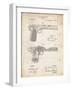PP894-Vintage Parchment J.M. Browning Pistol Patent Poster-Cole Borders-Framed Giclee Print