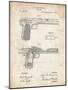 PP894-Vintage Parchment J.M. Browning Pistol Patent Poster-Cole Borders-Mounted Giclee Print