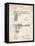 PP894-Vintage Parchment J.M. Browning Pistol Patent Poster-Cole Borders-Framed Stretched Canvas