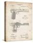 PP894-Vintage Parchment J.M. Browning Pistol Patent Poster-Cole Borders-Stretched Canvas