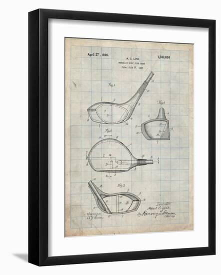 PP9 Antique Grid Parchment-Borders Cole-Framed Giclee Print