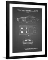 PP90-Black Grid 1962 Corvette Stingray Patent Poster-Cole Borders-Framed Giclee Print