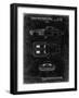 PP90-Black Grunge 1962 Corvette Stingray Patent Poster-Cole Borders-Framed Giclee Print