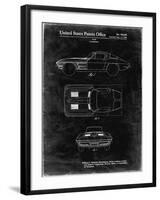 PP90-Black Grunge 1962 Corvette Stingray Patent Poster-Cole Borders-Framed Giclee Print