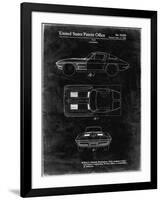 PP90-Black Grunge 1962 Corvette Stingray Patent Poster-Cole Borders-Framed Giclee Print