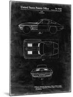 PP90-Black Grunge 1962 Corvette Stingray Patent Poster-Cole Borders-Mounted Giclee Print