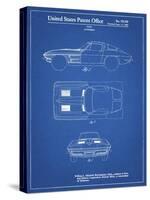 PP90-Blueprint 1962 Corvette Stingray Patent Poster-Cole Borders-Stretched Canvas