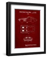 PP90-Burgundy 1962 Corvette Stingray Patent Poster-Cole Borders-Framed Premium Giclee Print