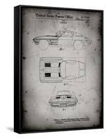 PP90-Faded Grey 1962 Corvette Stingray Patent Poster-Cole Borders-Framed Stretched Canvas