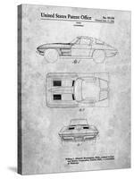 PP90-Slate 1962 Corvette Stingray Patent Poster-Cole Borders-Stretched Canvas