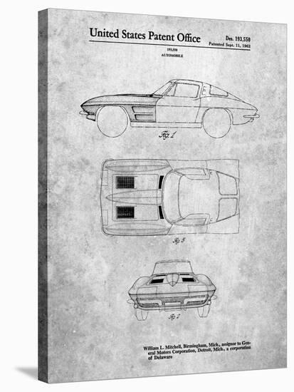 PP90-Slate 1962 Corvette Stingray Patent Poster-Cole Borders-Stretched Canvas