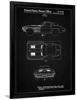 PP90-Vintage Black 1962 Corvette Stingray Patent Poster-Cole Borders-Framed Giclee Print