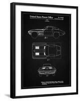 PP90-Vintage Black 1962 Corvette Stingray Patent Poster-Cole Borders-Framed Giclee Print