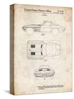 PP90-Vintage Parchment 1962 Corvette Stingray Patent Poster-Cole Borders-Stretched Canvas