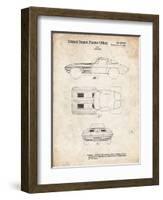 PP90-Vintage Parchment 1962 Corvette Stingray Patent Poster-Cole Borders-Framed Giclee Print