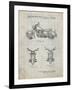 PP901-Antique Grid Parchment Kawasaki Motorcycle Patent Poster-Cole Borders-Framed Giclee Print