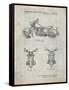 PP901-Antique Grid Parchment Kawasaki Motorcycle Patent Poster-Cole Borders-Framed Stretched Canvas