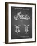 PP901-Black Grid Kawasaki Motorcycle Patent Poster-Cole Borders-Framed Giclee Print