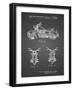 PP901-Black Grid Kawasaki Motorcycle Patent Poster-Cole Borders-Framed Giclee Print