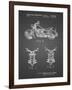 PP901-Black Grid Kawasaki Motorcycle Patent Poster-Cole Borders-Framed Giclee Print