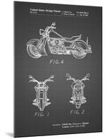 PP901-Black Grid Kawasaki Motorcycle Patent Poster-Cole Borders-Mounted Giclee Print