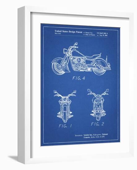 PP901-Blueprint Kawasaki Motorcycle Patent Poster-Cole Borders-Framed Giclee Print