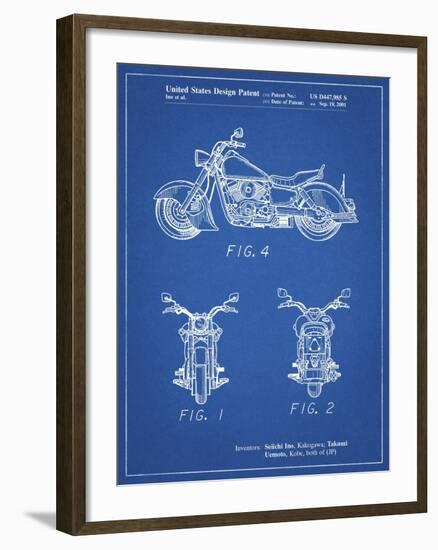 PP901-Blueprint Kawasaki Motorcycle Patent Poster-Cole Borders-Framed Giclee Print