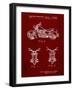 PP901-Burgundy Kawasaki Motorcycle Patent Poster-Cole Borders-Framed Giclee Print