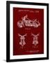 PP901-Burgundy Kawasaki Motorcycle Patent Poster-Cole Borders-Framed Giclee Print