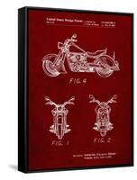 PP901-Burgundy Kawasaki Motorcycle Patent Poster-Cole Borders-Framed Stretched Canvas