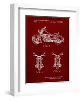 PP901-Burgundy Kawasaki Motorcycle Patent Poster-Cole Borders-Framed Giclee Print