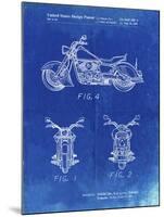 PP901-Faded Blueprint Kawasaki Motorcycle Patent Poster-Cole Borders-Mounted Giclee Print