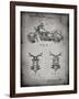 PP901-Faded Grey Kawasaki Motorcycle Patent Poster-Cole Borders-Framed Giclee Print