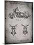 PP901-Faded Grey Kawasaki Motorcycle Patent Poster-Cole Borders-Mounted Giclee Print