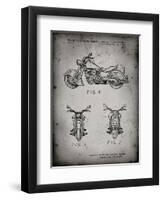 PP901-Faded Grey Kawasaki Motorcycle Patent Poster-Cole Borders-Framed Premium Giclee Print