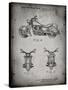 PP901-Faded Grey Kawasaki Motorcycle Patent Poster-Cole Borders-Stretched Canvas
