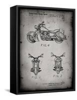 PP901-Faded Grey Kawasaki Motorcycle Patent Poster-Cole Borders-Framed Stretched Canvas