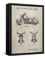 PP901-Sandstone Kawasaki Motorcycle Patent Poster-Cole Borders-Framed Stretched Canvas