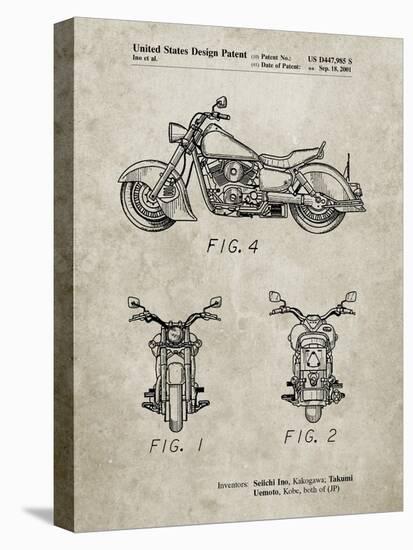 PP901-Sandstone Kawasaki Motorcycle Patent Poster-Cole Borders-Stretched Canvas