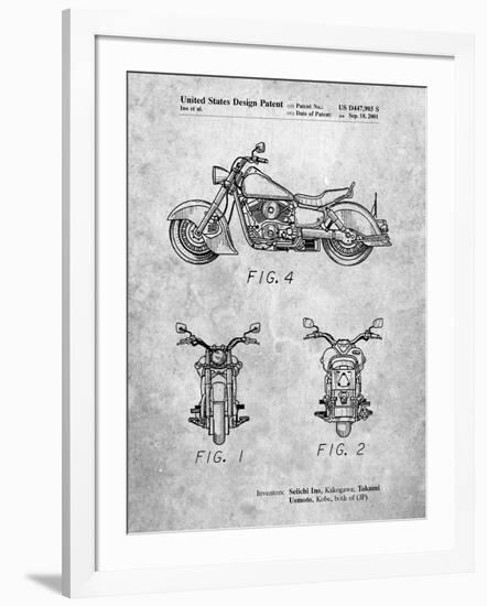 PP901-Slate Kawasaki Motorcycle Patent Poster-Cole Borders-Framed Giclee Print