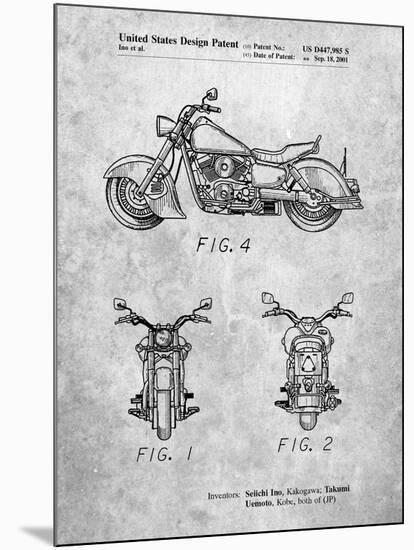 PP901-Slate Kawasaki Motorcycle Patent Poster-Cole Borders-Mounted Giclee Print