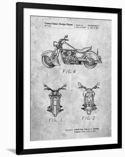 PP901-Slate Kawasaki Motorcycle Patent Poster-Cole Borders-Framed Giclee Print