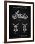 PP901-Vintage Black Kawasaki Motorcycle Patent Poster-Cole Borders-Framed Giclee Print