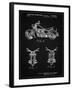 PP901-Vintage Black Kawasaki Motorcycle Patent Poster-Cole Borders-Framed Giclee Print